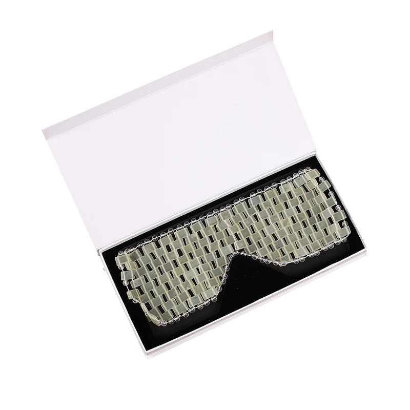 

Wholesale New beauty Beige color Xiuyan Jade mask stone Perfect for a self-care nightly ritual designed for rejuvenation, Green color