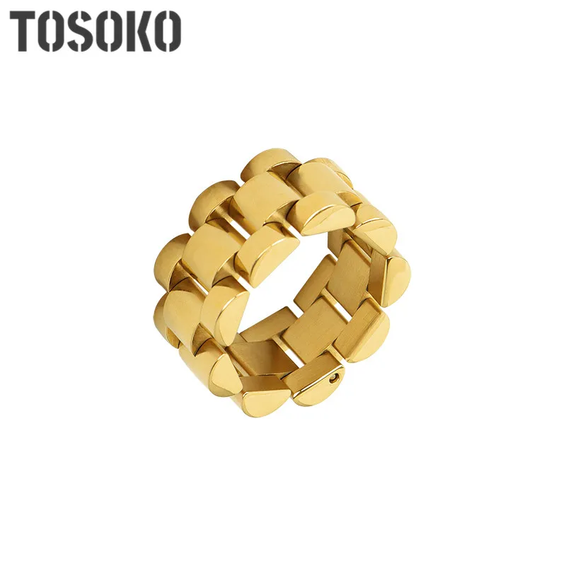 

Stainless Steel Jewelry Exaggerated Texture Heavy Industry Combination Handmade Ring Neutral Strap Ring BSA184