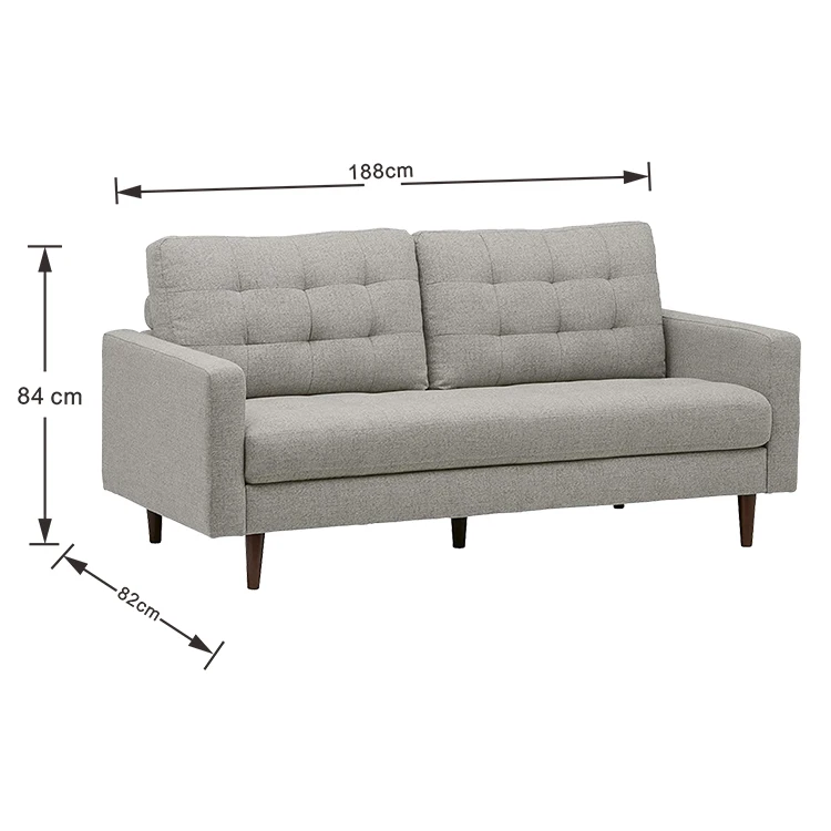 
Century Modern Tufted Standard Cozy Linen Fabric Soft Cushion 3 2 1 Living room sofa 