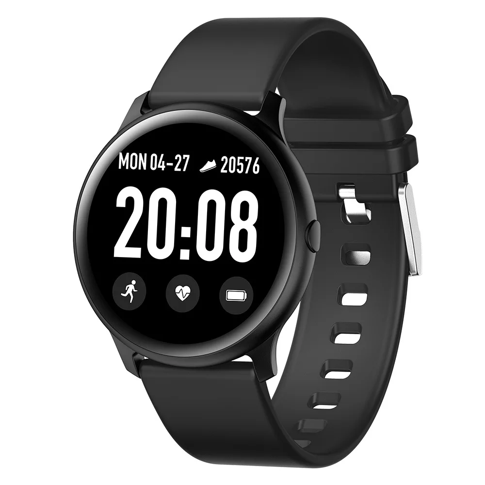 

KW19 Smartwatch Ultra thin 7 sport modes weather heart rate blood oxygen health wristwatch for men women, Black,blue,pink,white