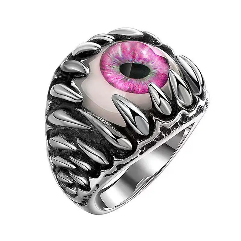 

Amazon Europe and America's best-selling retro domineering alloy ring magic eye ring punk ring, Picture shows