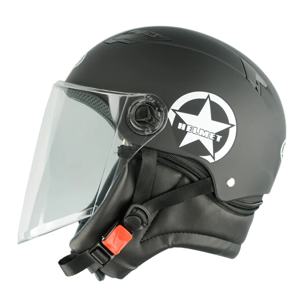 

Motorbike helmet men and women autumn winter warm Half Face helmet