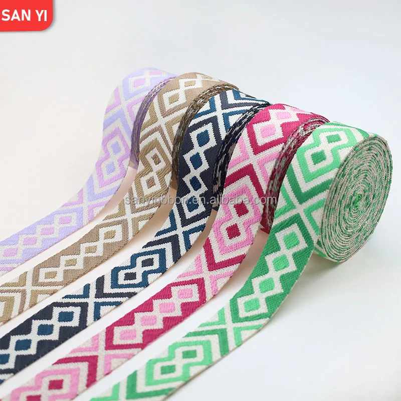 100% Polyester Jacquard Webbing New Bag Accessories-38mm Classic Custom Straps Sustainable Design