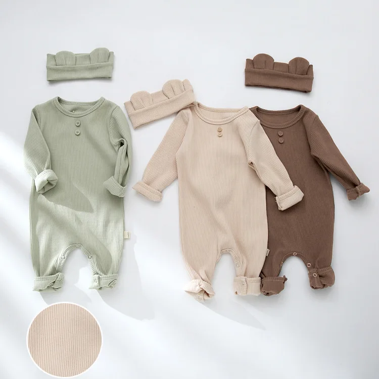 

Newborn Infant High Quality Baby Clothes Long Sleeve Knitted Breathable Skin Friendly Cotton Baby Boy Rompers, Multicolor