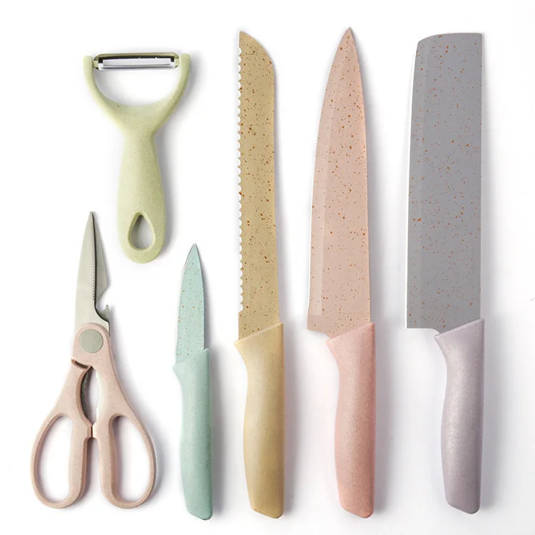 

Promotional Stainless Steel Colorful Kichen Knife Set With Gift Box