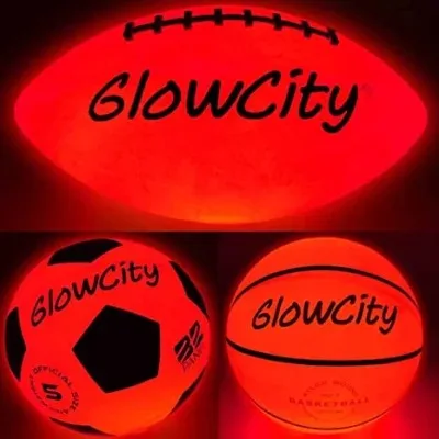 

ZUOMAN Luminous glow in the dark two high bright LED gifts lights rubber LED basketball ball