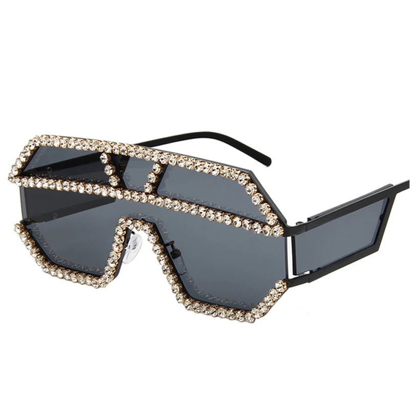 

wholesale oversize square diamond sun glasses fashion oversized bling sunglasses women