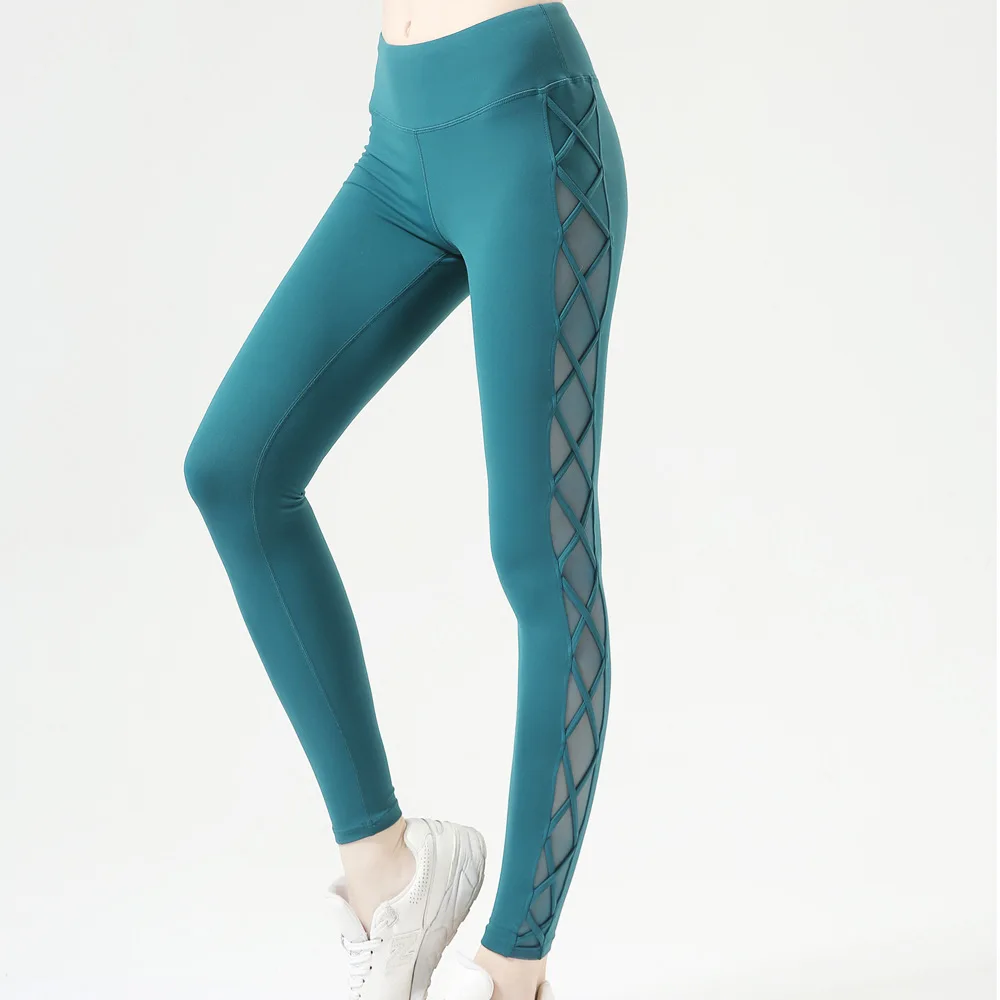 

custom logo seamless high waist gym legging booty scrunch yoga mesh leggings for women, Picture shows