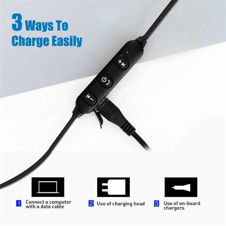 Magnetic 5.0 Earphone Sport Running Wireless Neckband Headset Headphone with Mic Stereo Music For All Smart Phone - ANKUX.COM