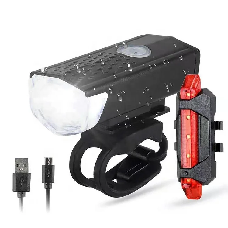 

Super Bright Waterproof USB LED Bicycle Accessories Bicycle Headlight Bike Flashlight, White / black