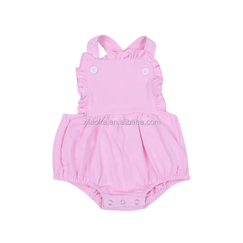 

New Design Boutique Light Pink Bubble Clothes Baby Girl Cotton Romper, Picture