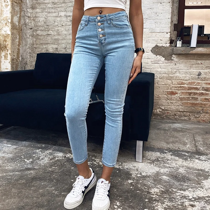 

NVFelix Jeans Women New Skinny Slim Fashion Washed Denim Pencil Pants Butt Lift Cropped Trousers