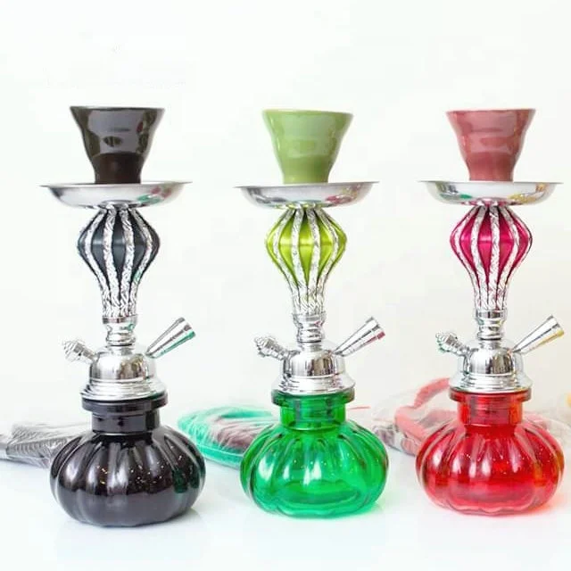

Wholesale small quantity color mixed free customized glass shisha hookah