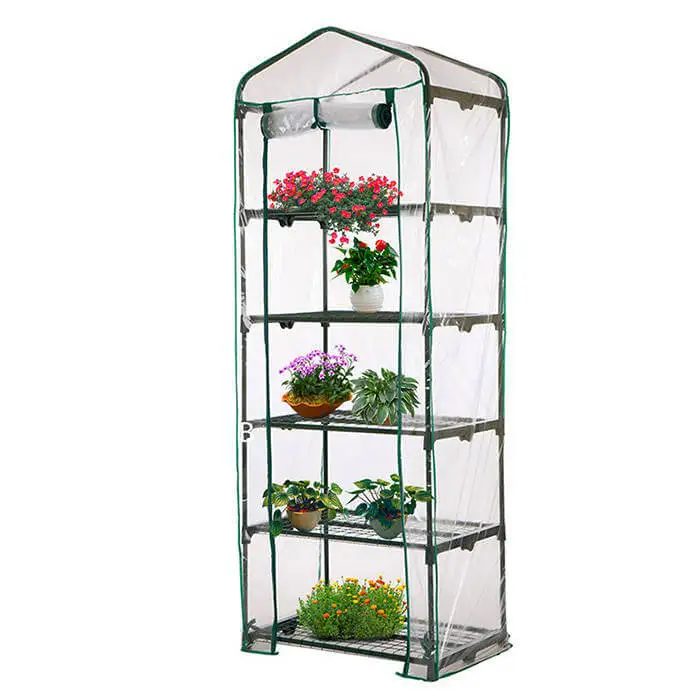 

Easy Installation Home Walk-in Greenhouse Outdoor Backyard Portable Gardening Green House with 4 tier Shelves