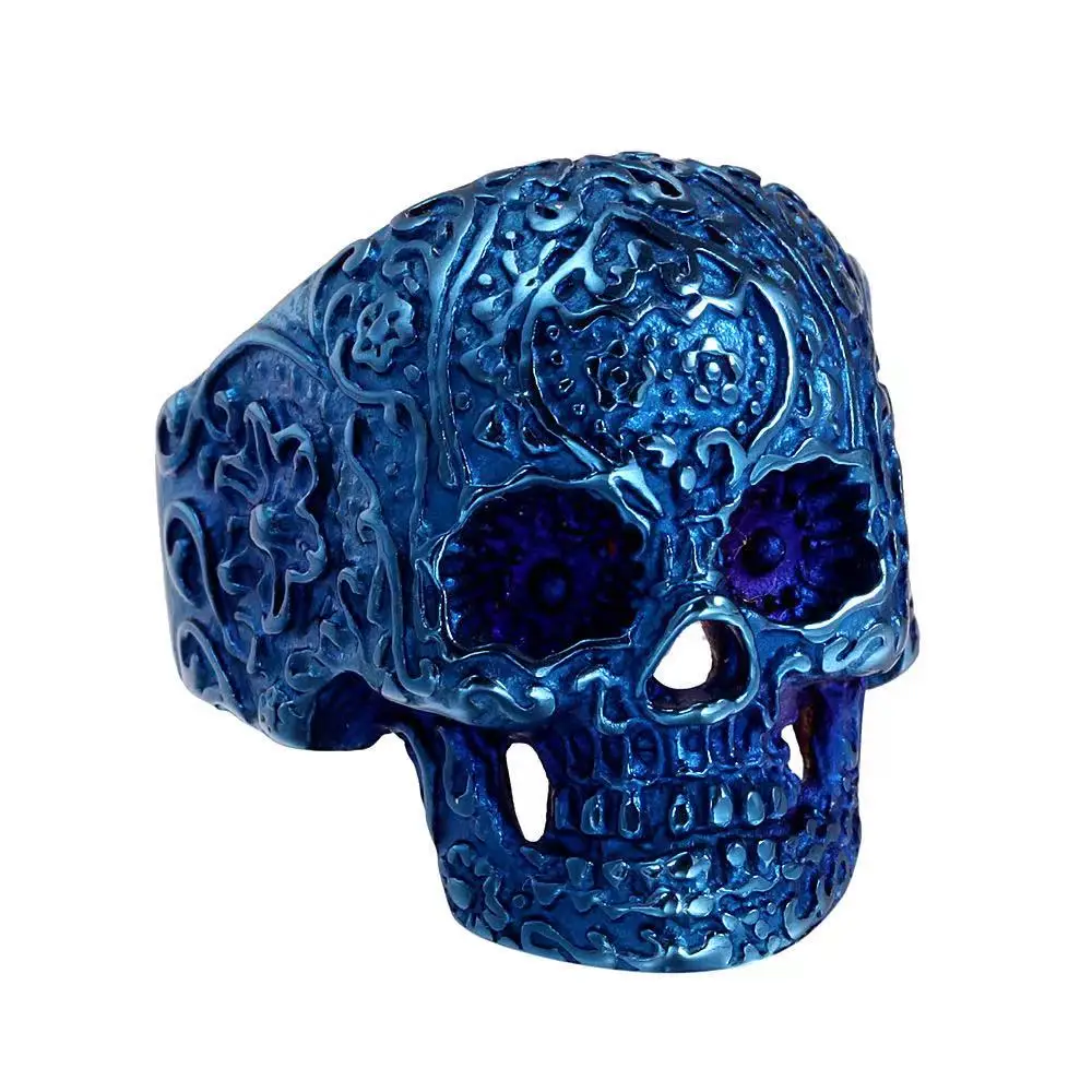 

Chinese jewelry ring manufacturers direct selling wholesale cheap stainless steel rings fashion Punk Skull men's rings