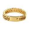 Wide Customize Heavy Thick Gold Plated Round Curb Mens Chain Bracelet