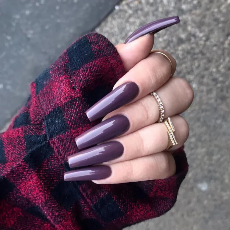 

Solid color press on nails cover long Ballerina coffin nail press on impress press on nails
