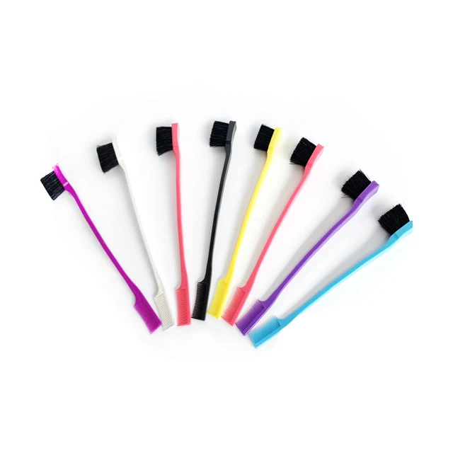 

wholesale barber shop use Edge hair brush double head for custom, Multicolor
