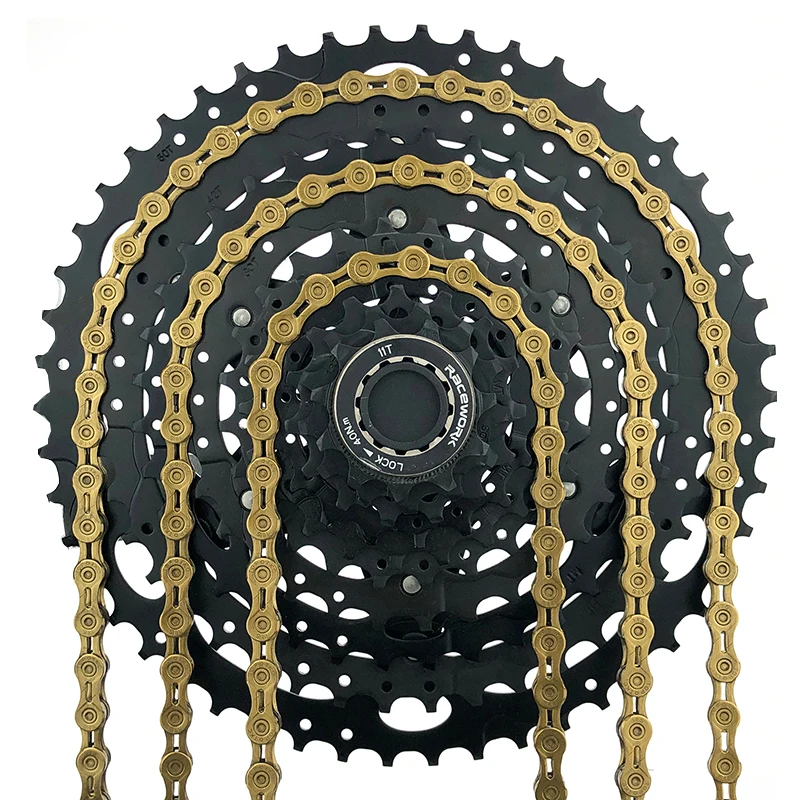 

RACEWORK 10S Ultralight Hollow Chain 10 Speed Bicycle Chain Golden Mountain Bike Chain MTB Road Bike Chain For /Shimano/Syst