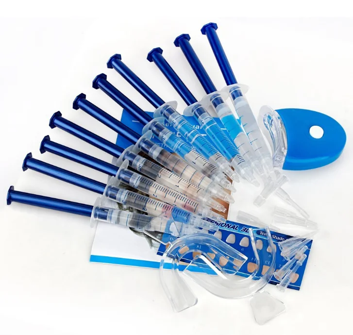 

OEM ODM Office Gift Home Use Led Light and Gel Syringe Teeth Whitening Kit Teeth Bleaching Device