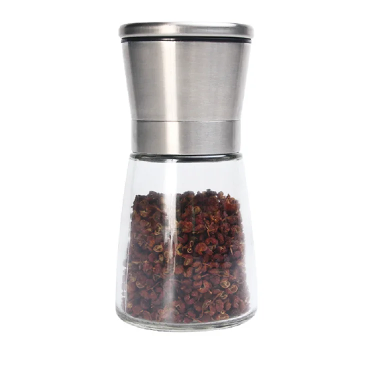 

stainless Steel Salt and Pepper Grinder Set Pepper Mill and Salt Mill,160ml Tall body ceramic spice grinder, Customized