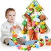 Wooden Lacing Beads Activity Toy Wood DIY Threading Beads Developmental Toys Educational Toys String & Lacing Beads Games