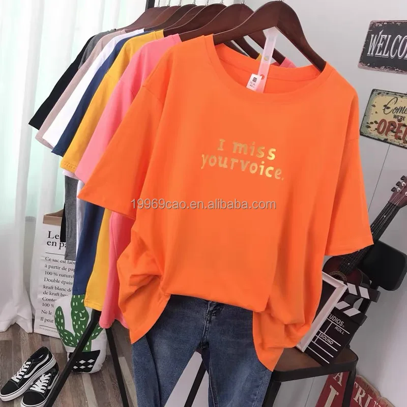 

2022 summer new print bottomed shirt women's loose short sleeve T-shirt direct sales wholesale, Customized color