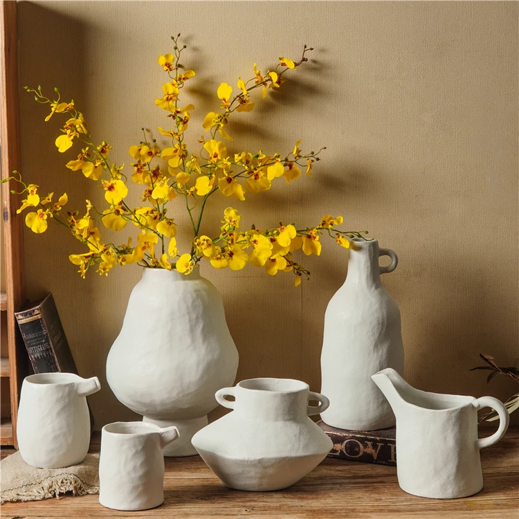 

Customized logo modern living room desktop decor vases matte bud vase wedding centerpieces ceramic flower vases