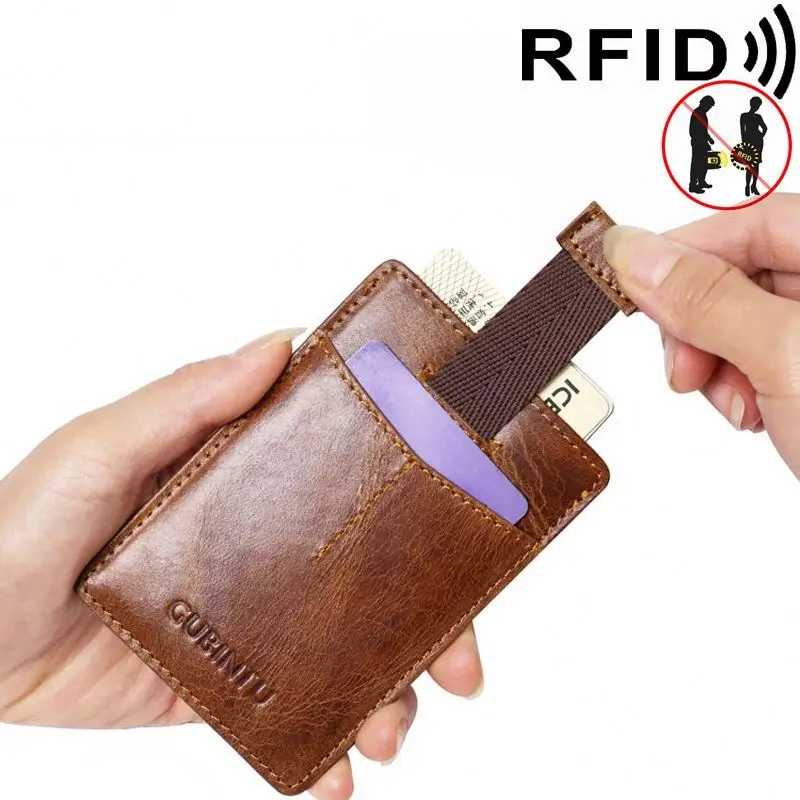 

AIYIYANG Amazon Hot-Selling New Card Holder Real Leather Slim Wallet Card Holder Rfid Man Coin Purse