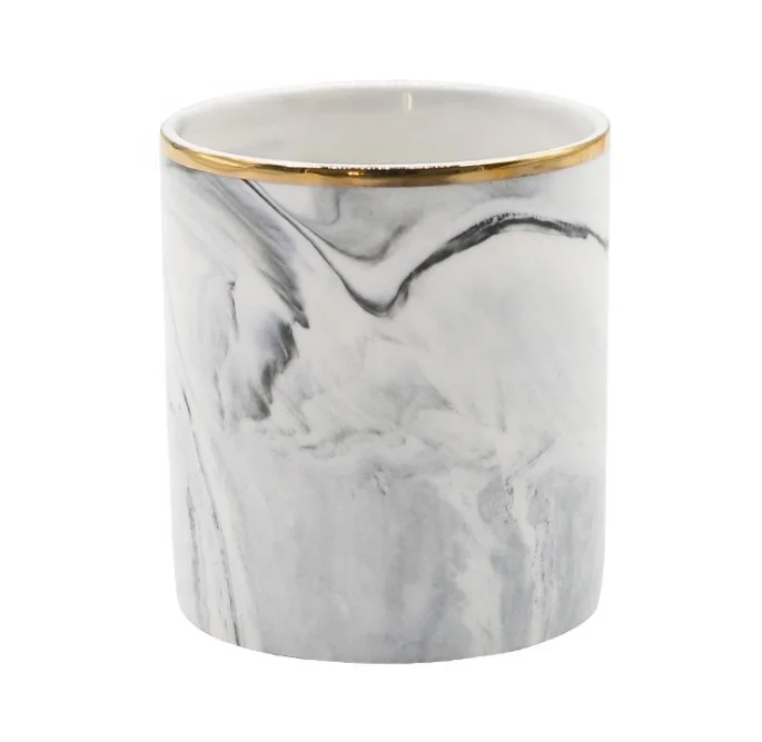 

Nordic marble pen holder ceramic gold side flower bottle makeup brush storage tube eyebrow pencil gold home decor