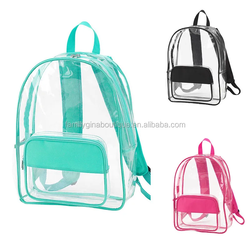 

Wholesale Popular Fashionable Monogrammed Kids Mint Clear Backpack, As pics show