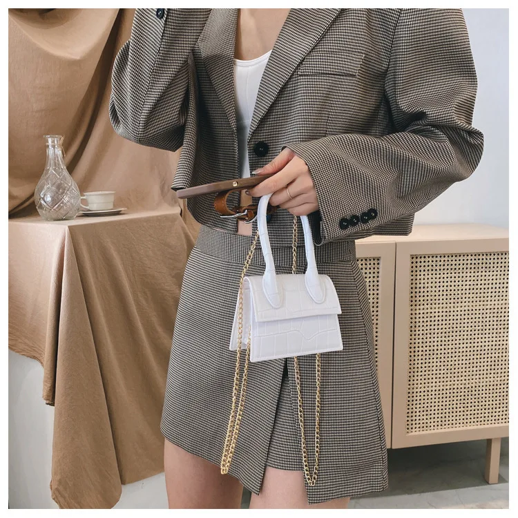 

Girl's small shoulder bag with stone pattern hand bags designer crossbody hand bag, As picture showed