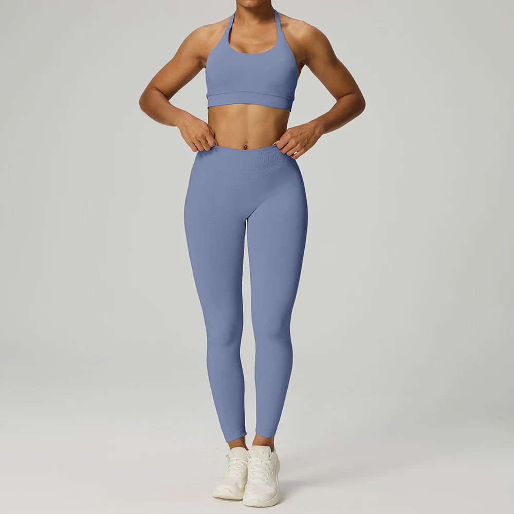 Seamless 3Pcs Sport Training Women Activewear Workout Gym Fitness Sets  Yoga Clothes Clothing Set Sportswear for Woman