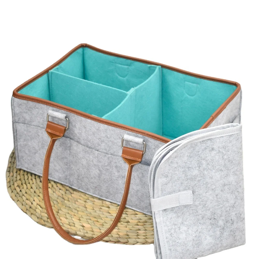 

Nursery lowest sale space saving Multi Purpose Customized felt Diaper Tote Bag baby caddy, Customized colors