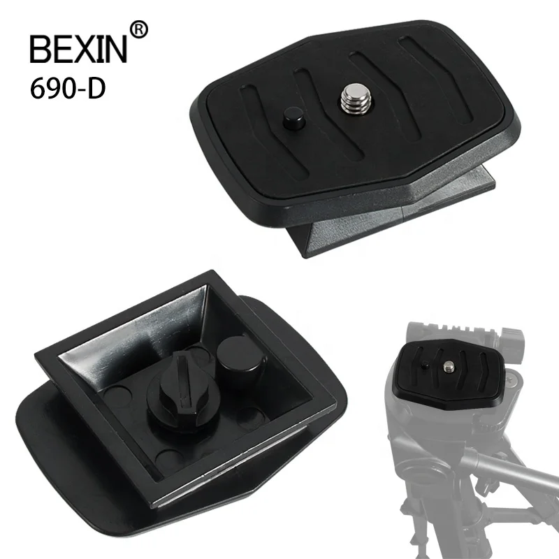 

BEXIN Wholesale Universal Tripod mounting Base Adapter Plate Camera Parts Quick Release Plate with 1/4 screws for yunteng 690, Black