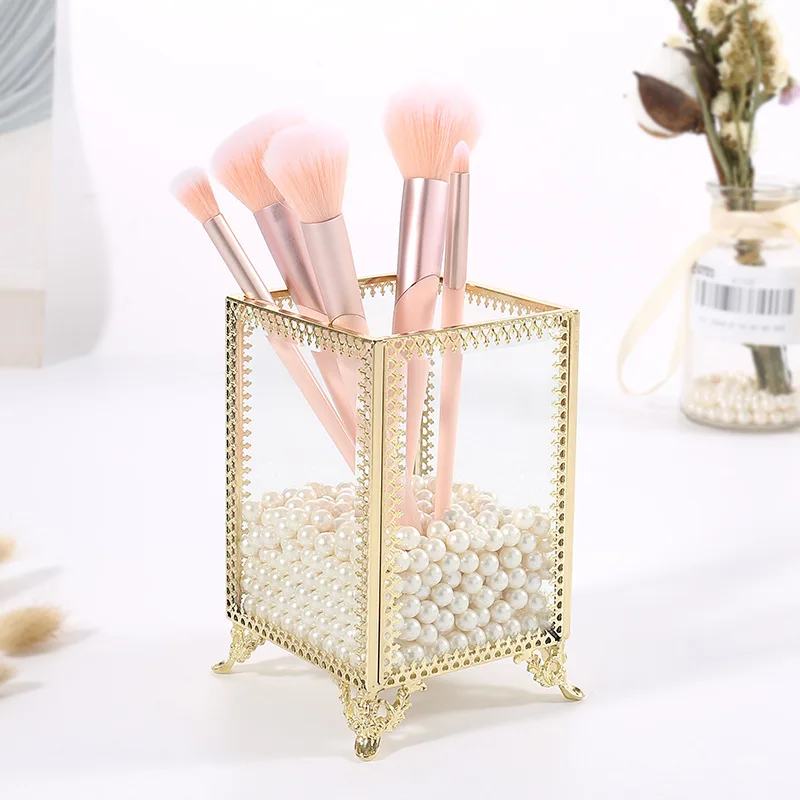 

Makeup Organizer Make up Brush Holder with Free White Pearls