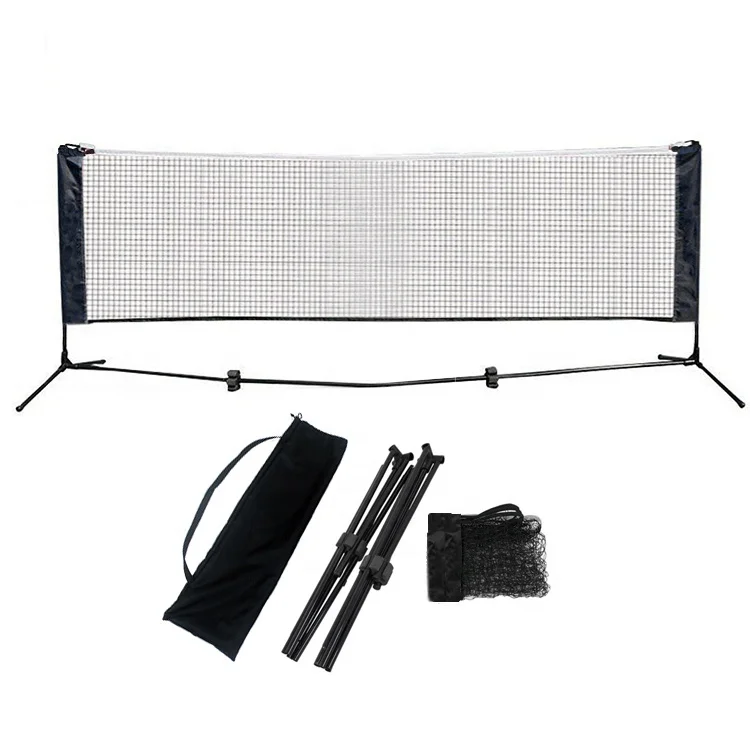 

Factory Wholesale Price High Quality 3M Folding Adjustable Height Portable Badminton Net And Mini training Tennis Net Stand, Black/white or customized