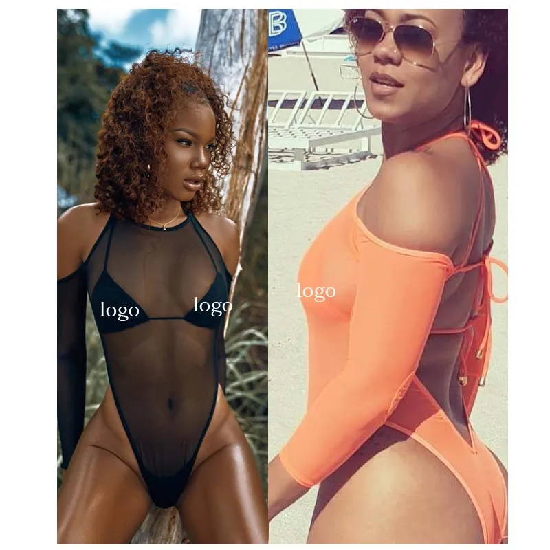 

Free shipping Print Swimwear & Beachwear 3 Piece Customized sexy meshed Swimsuit