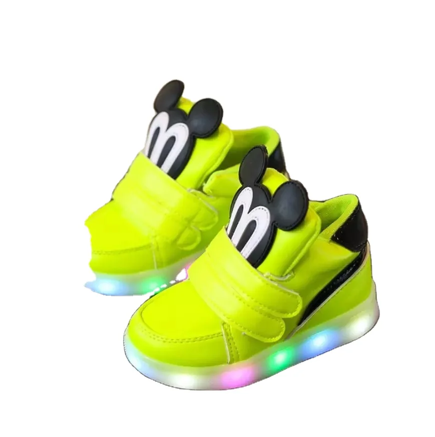 

Micky Mouse Cartoon First Walkers Classic Cute Fashion Baby Boys Girls Shoes Glowing Infant Tennis Lovely Sneakers