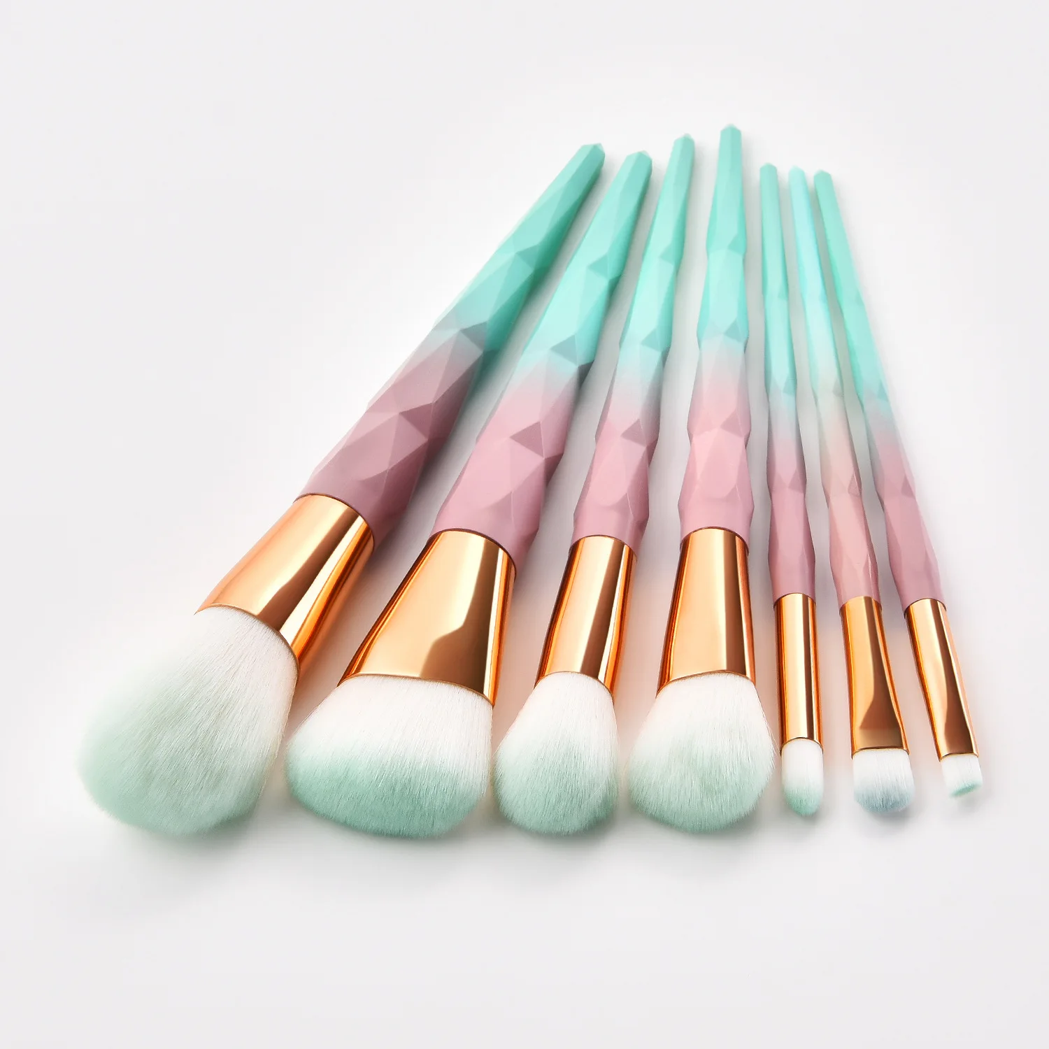 

HZM 7PCS loose powder brush diamond gradient makeup tool rhinestone custom logo makeup brushes own brand makeup brush set