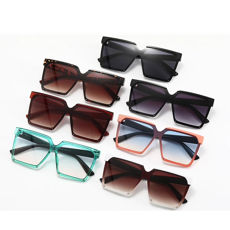 

SKYWAY Popular Trendy Multicolor Big Square Frame Fashion Temple Women Sun Glasses Oversized Sunglasses