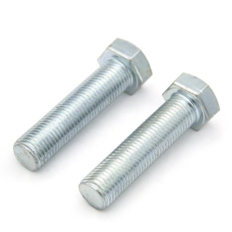 
High quality carbon steel hex head bolt DIN933/931 Grade 4.8/6.8 plain/zinc plated/HDG 