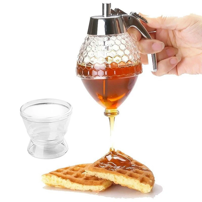 

Free sample 200ml baking syrup honey dispenser with storage stand, Clear