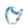 Fashion jewelry Hot Sale Rhodium Plated 925 Sterling Silver Opal Ring