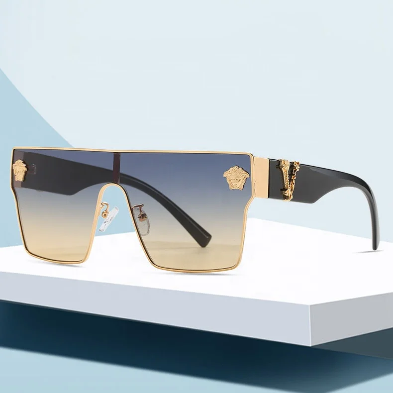 

Sunbest Eyewear 10086 Luxury Flat Top Square One Piece Women Sun Glasses Designer Shades Famous Brands Men Sunglasses 2021