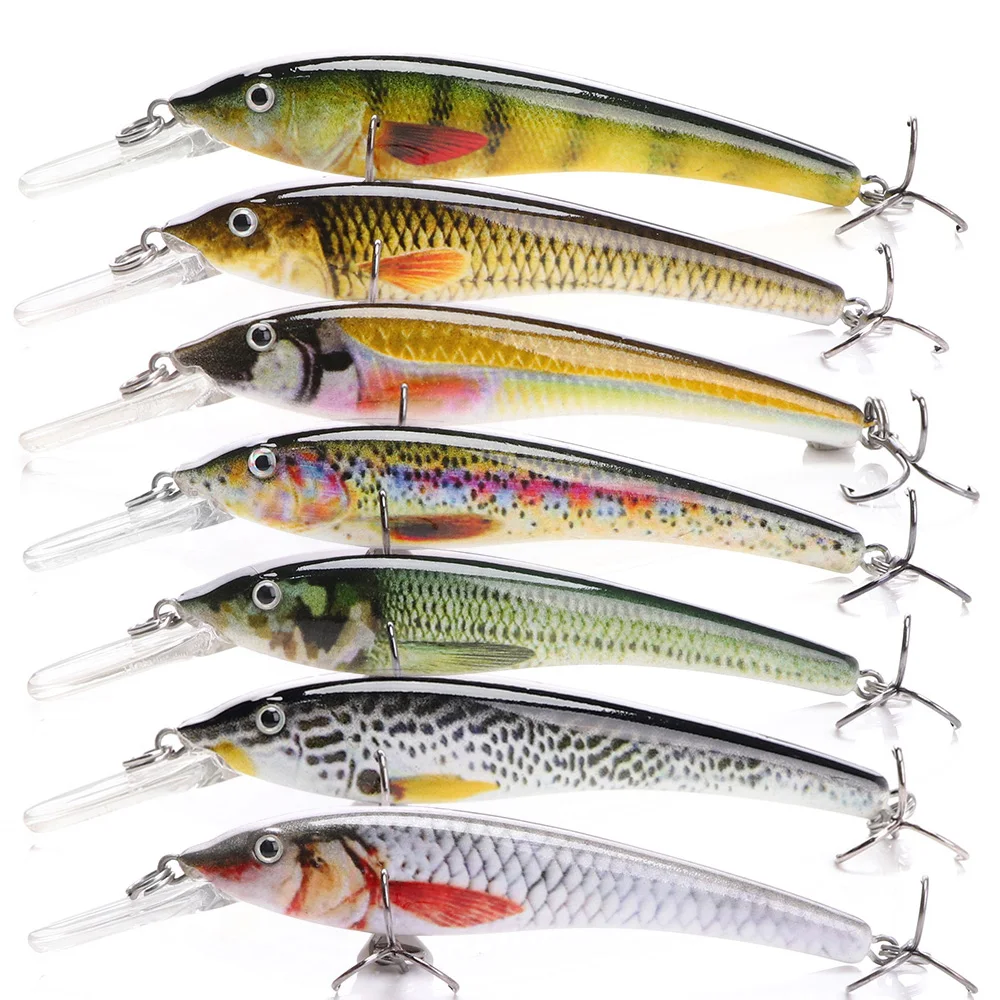 

75mm 5.5g Sinking Minnow Plastic Hard LureBass Fishing Lures Wobbler Bait, Vavious colors