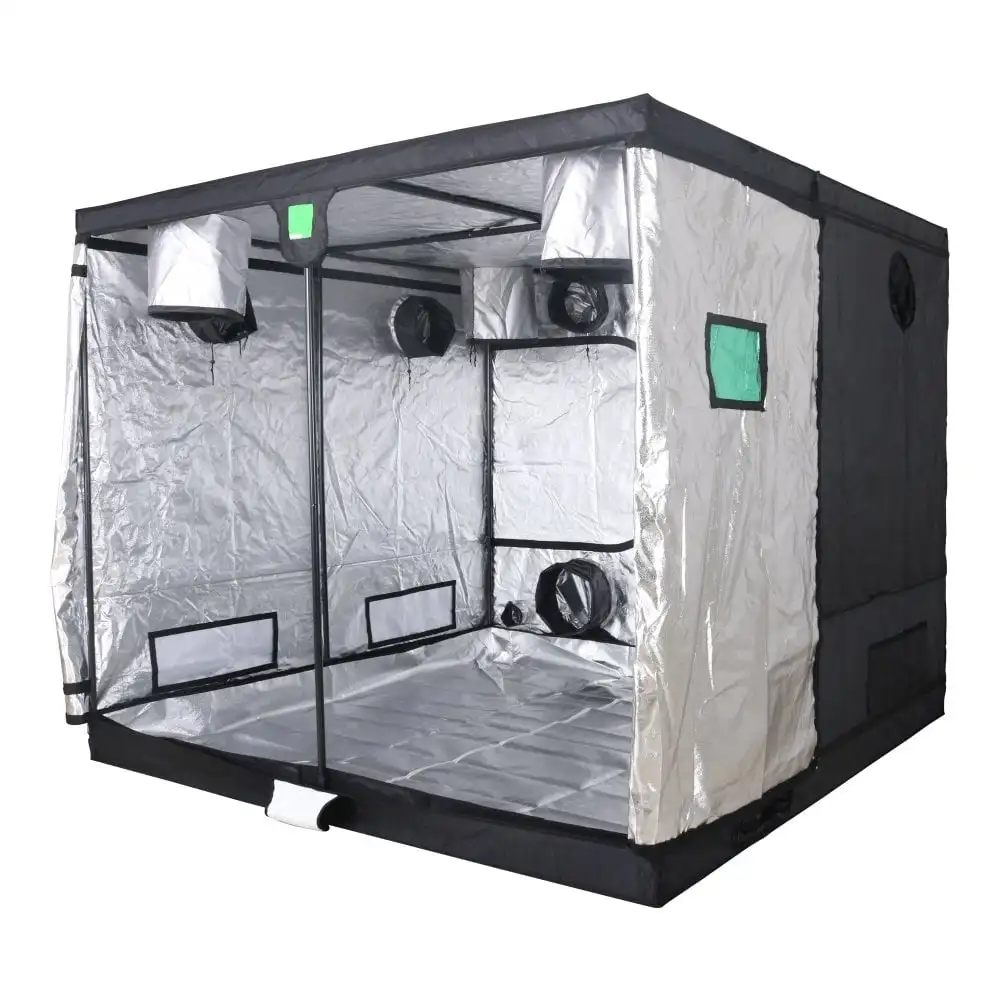 

8x8ft 96x96x80nch 240x240x200cm Mylar Hydroponic Grow Tent with Observation Window and Floor Tray for Indoor Plant Growing