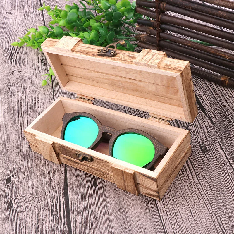 

high quality natural bamboo box square case eco friendly sun glasses case