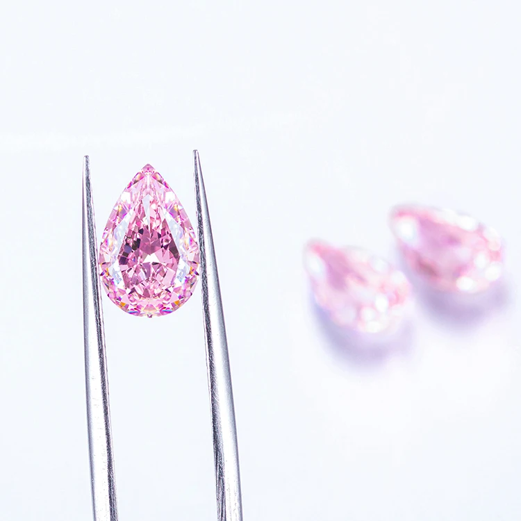 

Factory price hand made Pear Ice cut precious stone diamond loose Gemstone, Fancy pink diamond