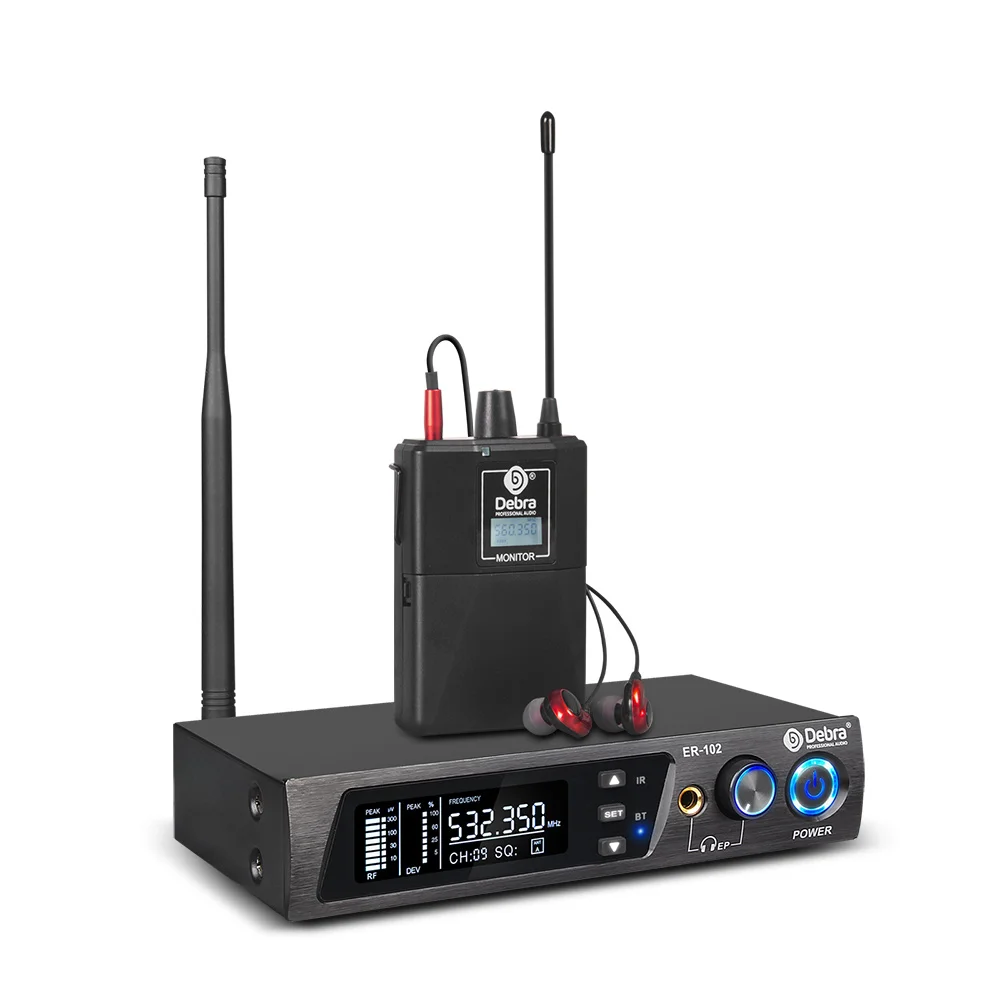 

Pro Audio ER-102 UHF Wireless in Ear Monitor System with Monitoring Type for Stage Recording Studio Musicians